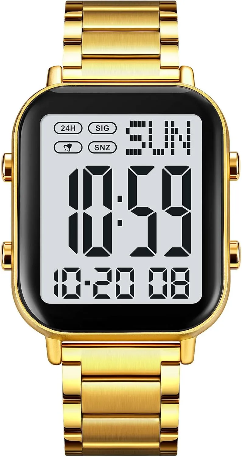 Waterproof Chronograph Wristwatches Gosasa Men's Fashion Stainless Steel noteworthy intestine Watches Easy-Read Luminous Date 