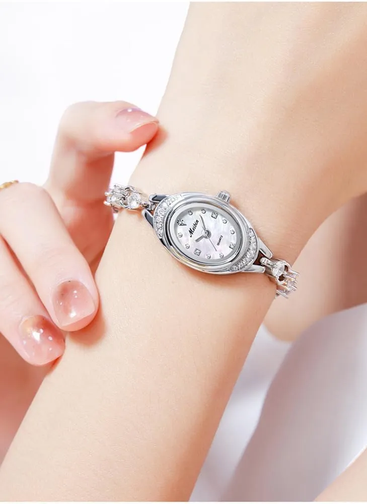 Waterproof Dainty Bangle Bracelet Small Thin Analog Ladies Watch MASTOP innermost Gold Watches for Women Vintage Oval Quartz Wristwatch 