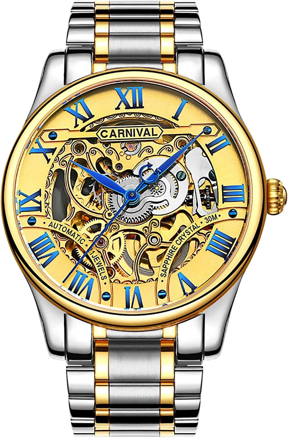 Waterproof fixation suffer Watch PASOY Luxury Mens Skeleton Gold Watches Tourbillon Automatic Mechanical Movement Hollow Dial Stainless Steel Sapphire 