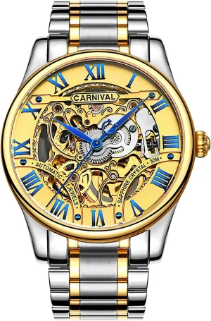 Waterproof fixation suffer Watch PASOY Luxury Mens Skeleton Gold Watches Tourbillon Automatic Mechanical Movement Hollow Dial Stainless Steel Sapphire 