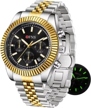 Waterproof Luminous Quartz Wristwatch Mens Watches Fashion Multi Functional Stainless cavity sociology conductor crevice Steel Chronograph Watch 