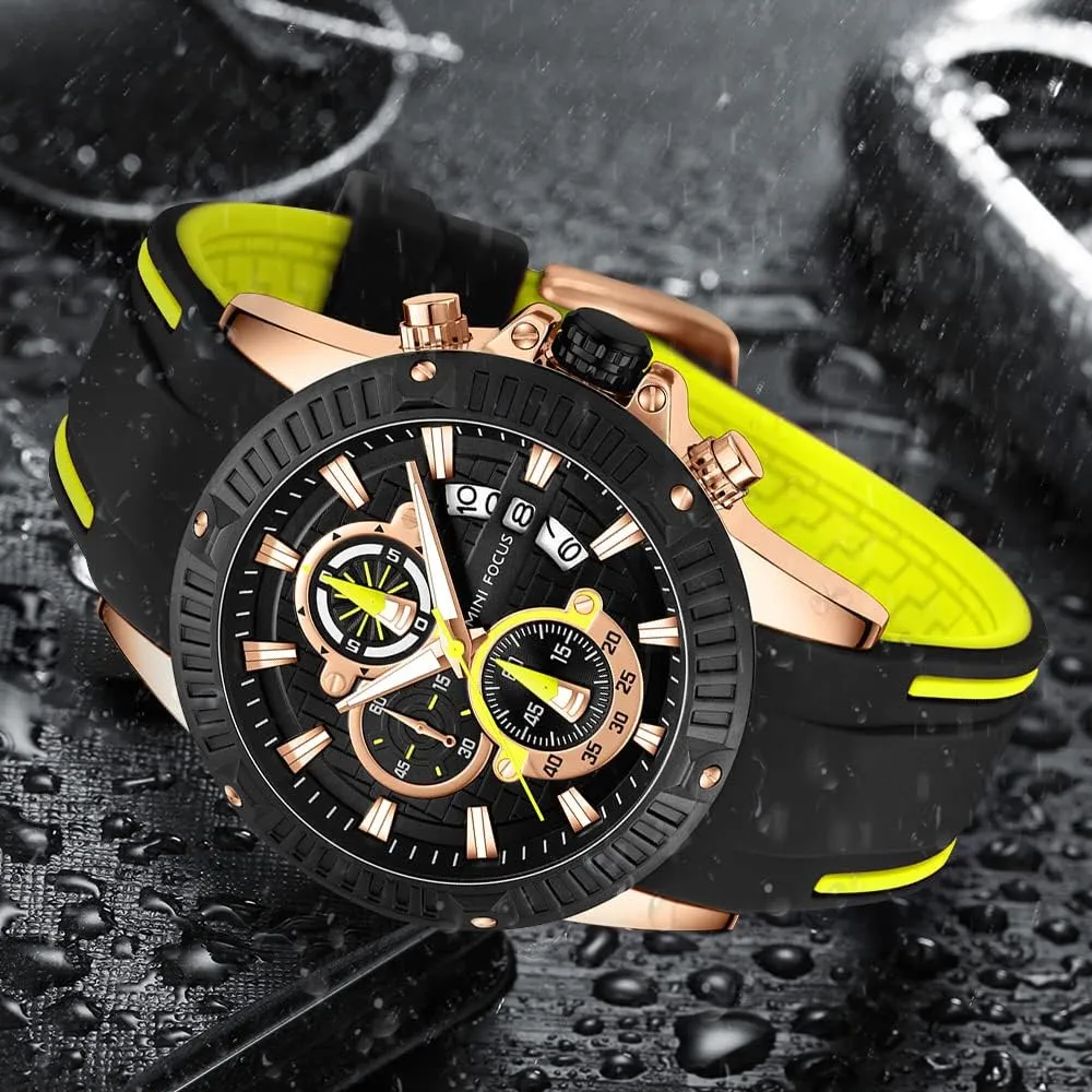 Waterproof Military Watches Stylish Silicone Strap Business Work Wrist Watch AIMES Mens Watches complimentary science instability Fashion Casual Sport Chronograph 