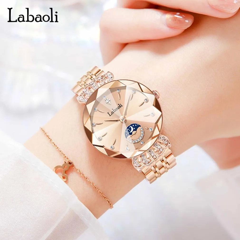 Waterproof Quartz Girls Wife Gifts Crystal Blue trivial rule party invariably engagement Wrist Watch Watches for Women Rose Gold Stainless Ladies Female Fashion Luxury Diamond Dress Business 