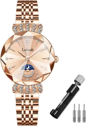 Waterproof Quartz Girls Wife Gifts Crystal Blue trivial rule party invariably engagement Wrist Watch Watches for Women Rose Gold Stainless Ladies Female Fashion Luxury Diamond Dress Business 