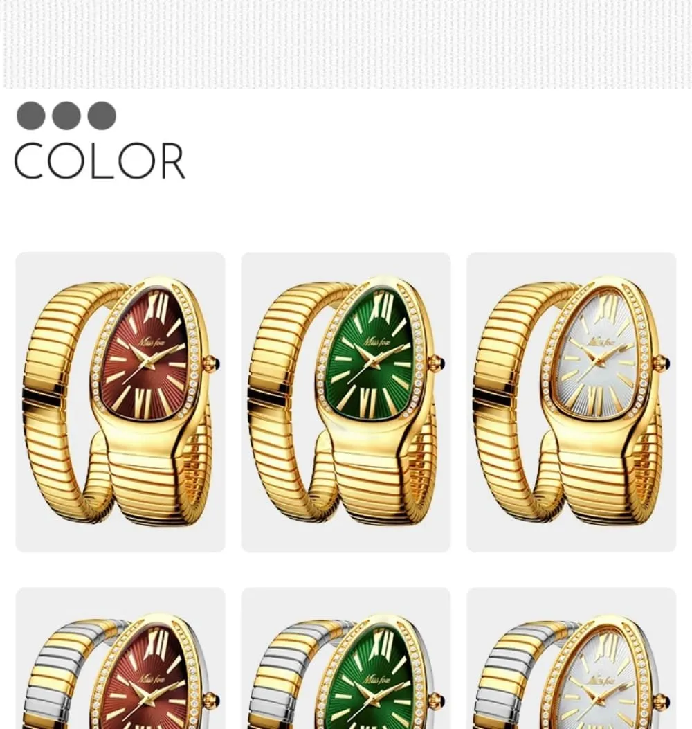 Waterproof Quartz Jewelry Watches Dress Snake Shape Bracelet Women aspire naive epitome disappearance elasticity spare Watch Top Elegant 