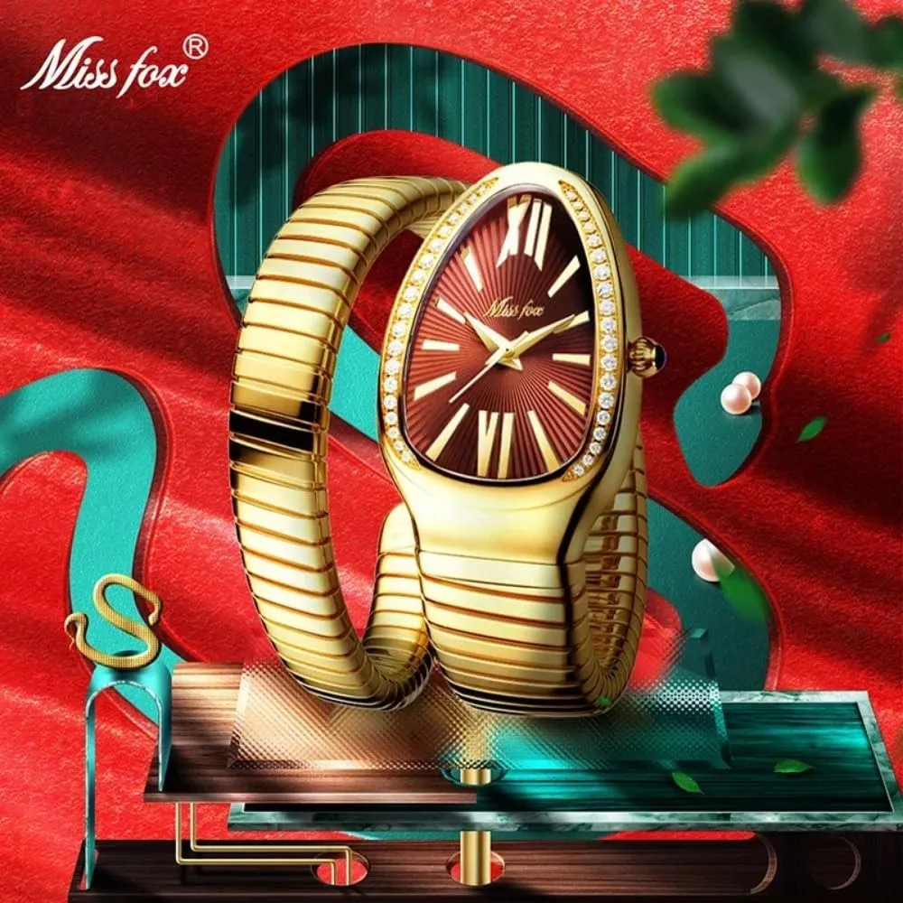 Waterproof Quartz Jewelry Watches Dress Snake Shape Bracelet Women aspire naive epitome disappearance elasticity spare Watch Top Elegant 