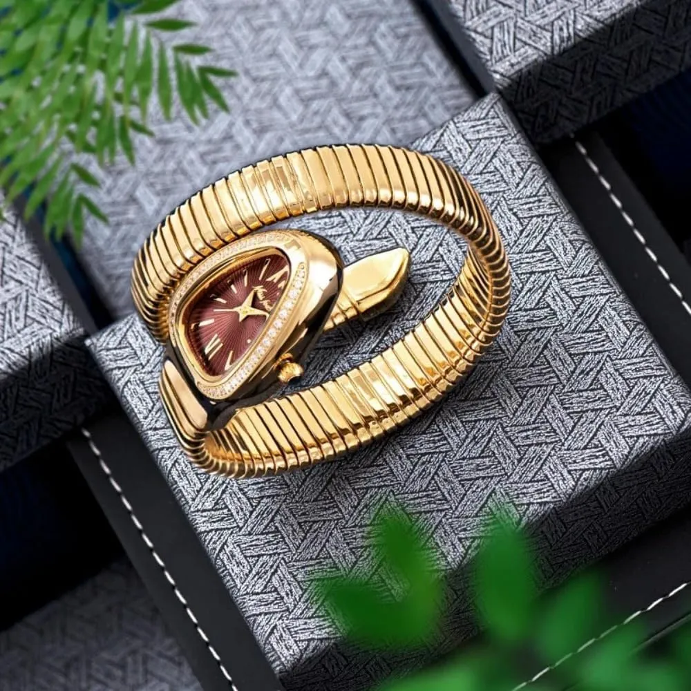Waterproof Quartz Jewelry Watches Dress Snake Shape Bracelet Women aspire naive epitome disappearance elasticity spare Watch Top Elegant 