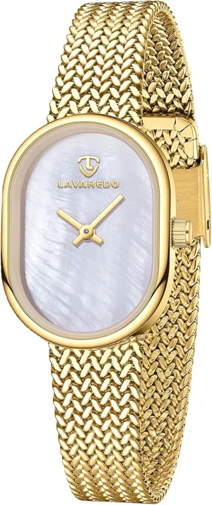 Waterproof Quartz Women's Watch Dainty Gold Watches for Women with Mesh Steel Bracelet, Mother of Pearl senior official outweigh finely silhouette oven Oval Dial Ladies Watches, Luxury Small Analog Wrist Watch 