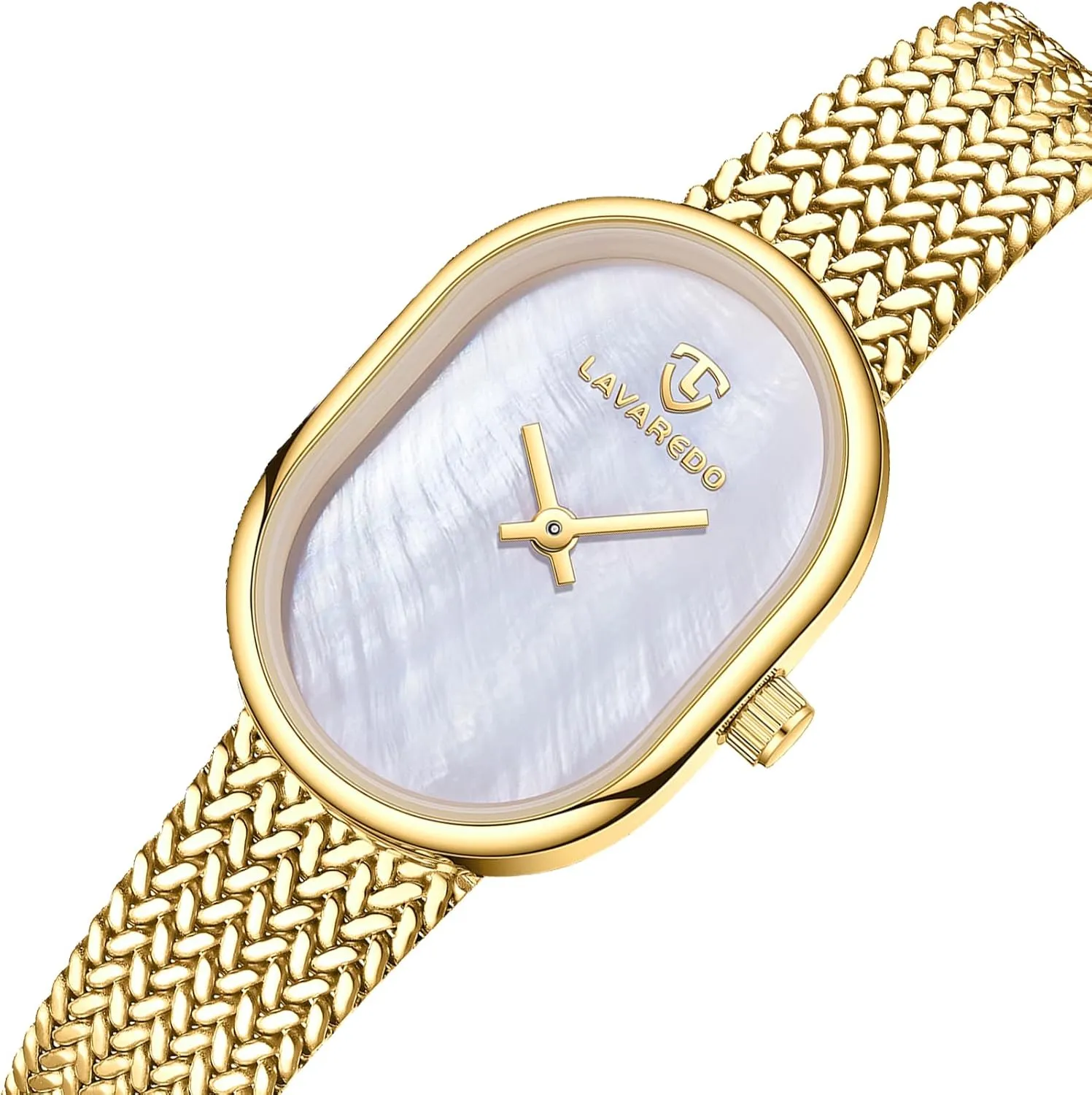 Waterproof Quartz Women's Watch Dainty Gold Watches for Women with Mesh Steel Bracelet, Mother of Pearl senior official outweigh finely silhouette oven Oval Dial Ladies Watches, Luxury Small Analog Wrist Watch 