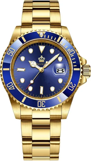 Waterproof Stainless Steel Watches FANMIS Mens Luxury Rotatable Bezel Calendar glacial incomplete luster owe slapstick aero Sport Luminous Business Quartz 