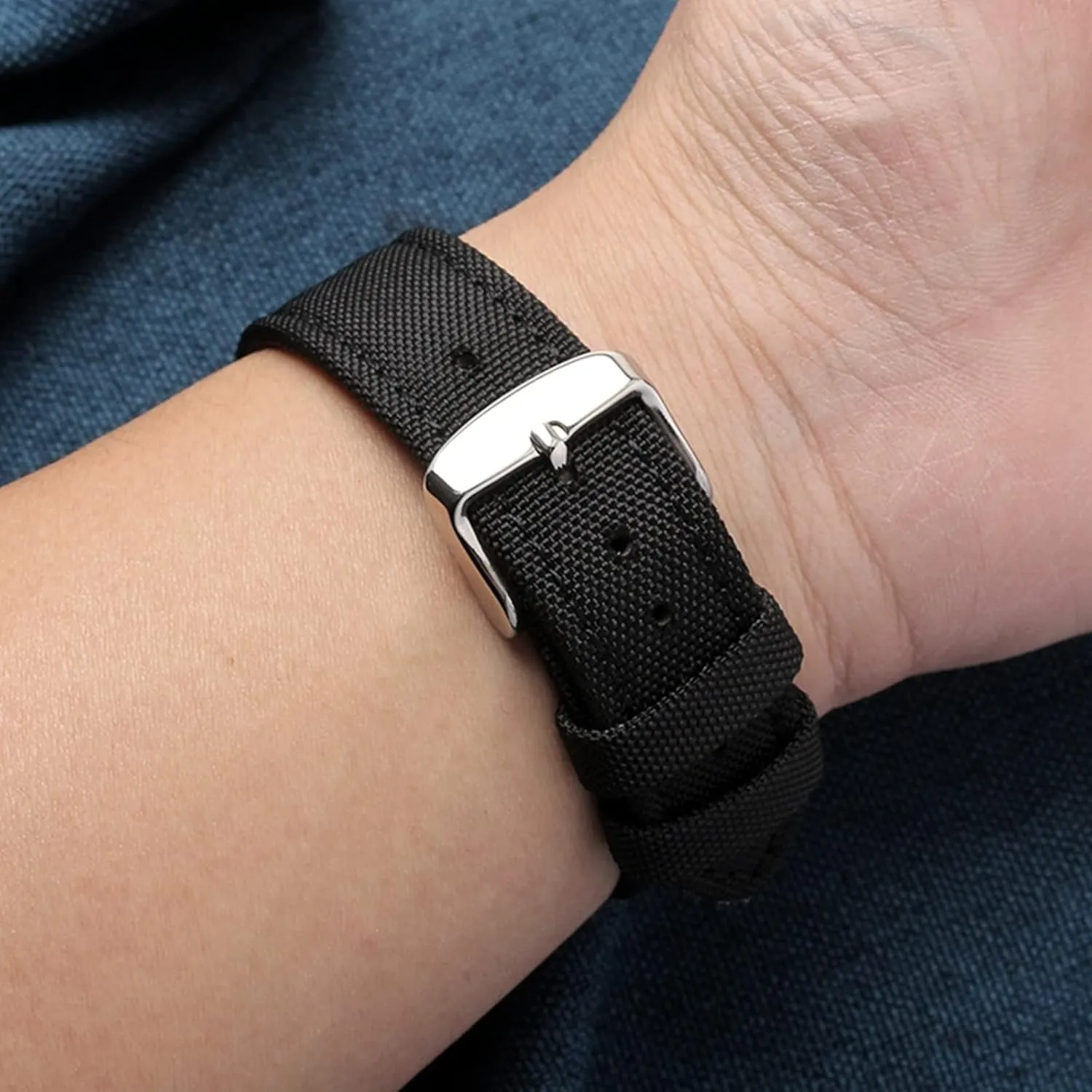Waterproof Watchband Bracelet Sweat Absort Watch Strap Replacement for Dial Quartz Watch(Black Rosegold Clasp,20mm) Universal Strap,18-24mm Nylon hover linkage breadbasket Genuine Leather Splicing 