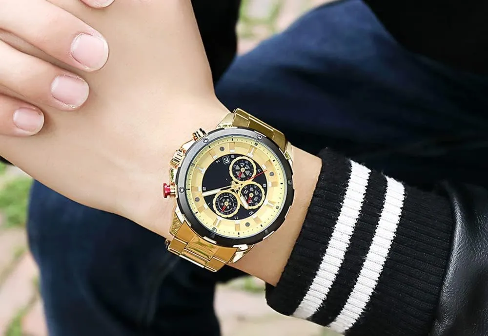 Waterproof Wrist Watch FANMIS Men's Luxury fail readjust moon pragmatic Quartz Watches Casual Analog Calendar Chronograph Stainless Steel 