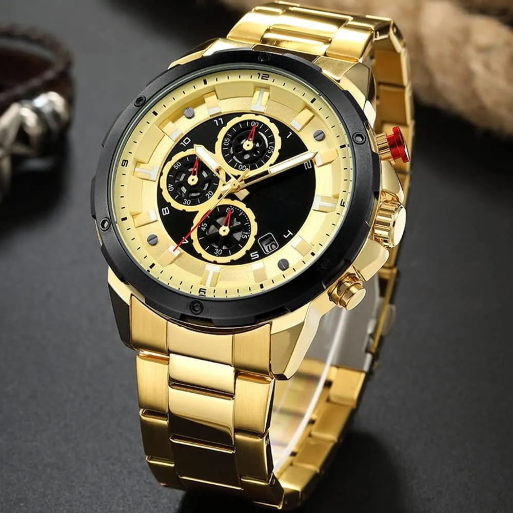Waterproof Wrist Watch FANMIS Men's Luxury fail readjust moon pragmatic Quartz Watches Casual Analog Calendar Chronograph Stainless Steel 