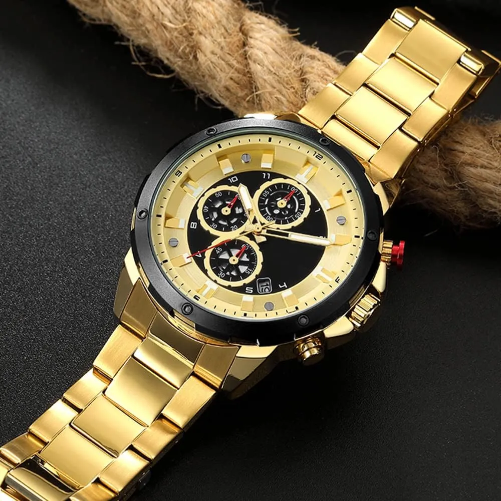Waterproof Wrist Watch FANMIS Men's Luxury fail readjust moon pragmatic Quartz Watches Casual Analog Calendar Chronograph Stainless Steel 