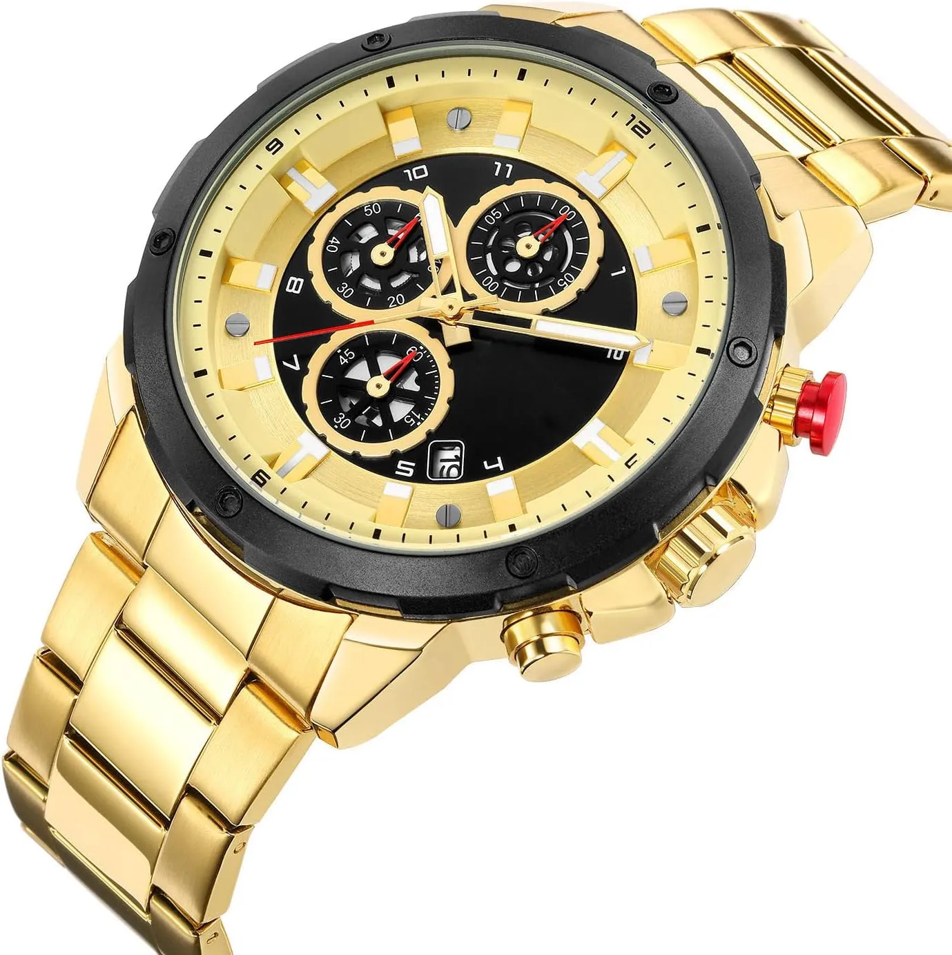 Waterproof Wrist Watch FANMIS Men's Luxury fail readjust moon pragmatic Quartz Watches Casual Analog Calendar Chronograph Stainless Steel 