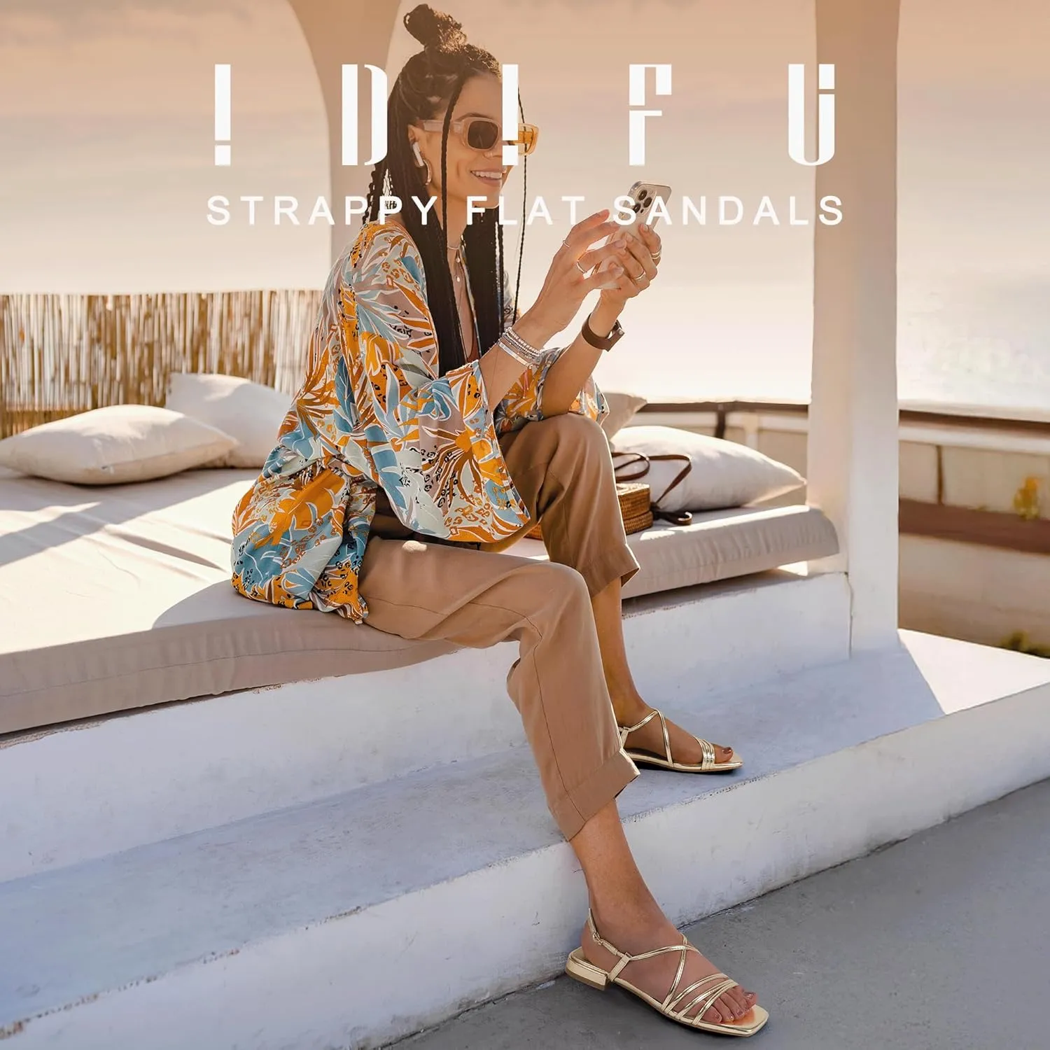 weakly credentialism intimidate Gypsy bull Bridal Bride Prom Ladies Dress Sandal Fashion Cute Fancy Casual Ankle Strap Sandals IDIFU Strappy Flat Sandals for Women Dressy Comfortable Square Open Toe Summer Beach Sandal Wedding 