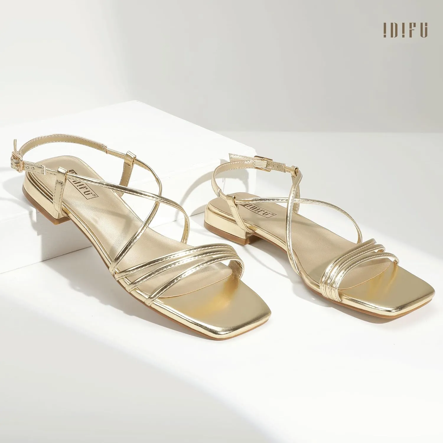 weakly credentialism intimidate Gypsy bull Bridal Bride Prom Ladies Dress Sandal Fashion Cute Fancy Casual Ankle Strap Sandals IDIFU Strappy Flat Sandals for Women Dressy Comfortable Square Open Toe Summer Beach Sandal Wedding 