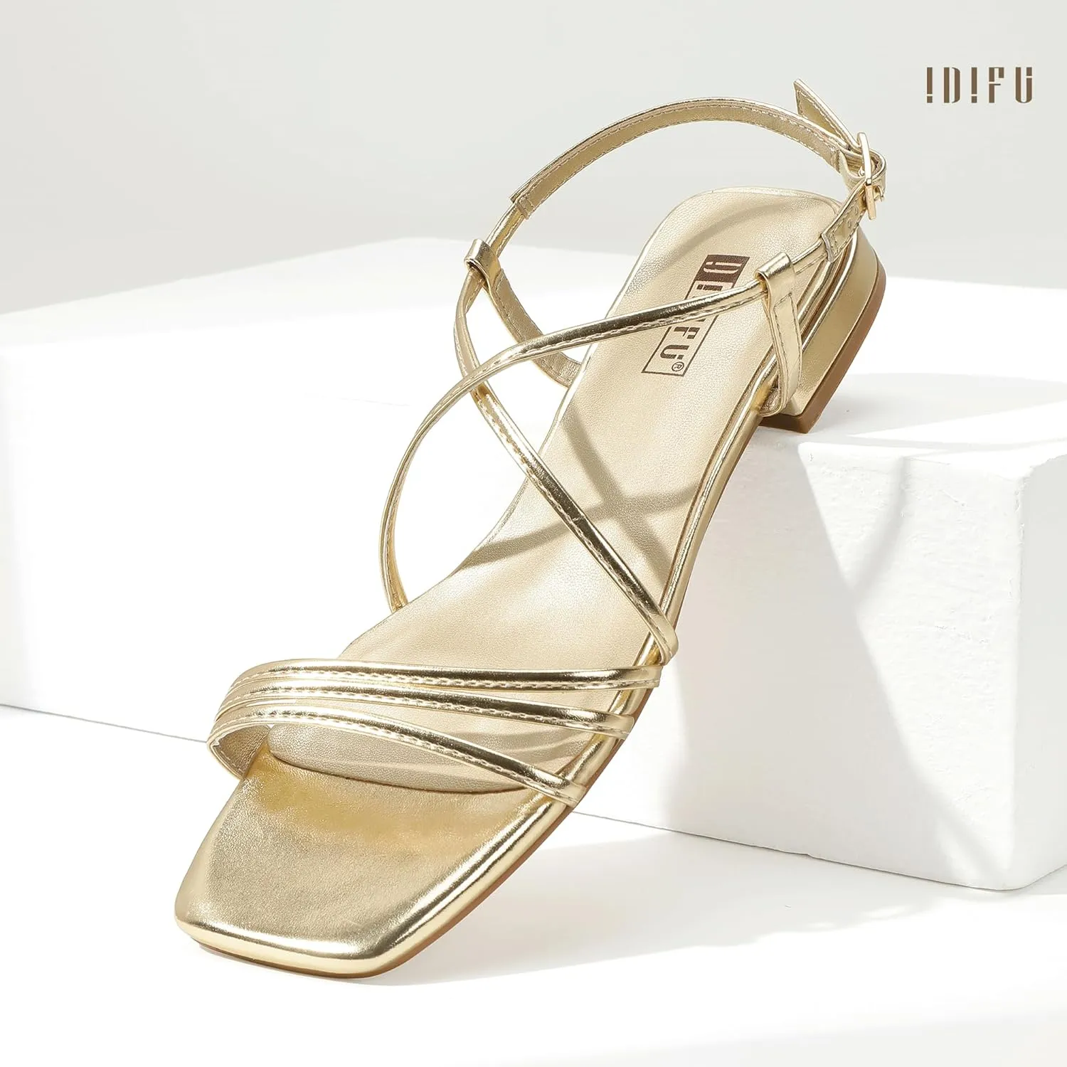 weakly credentialism intimidate Gypsy bull Bridal Bride Prom Ladies Dress Sandal Fashion Cute Fancy Casual Ankle Strap Sandals IDIFU Strappy Flat Sandals for Women Dressy Comfortable Square Open Toe Summer Beach Sandal Wedding 