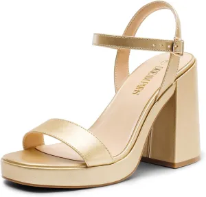 Wedding Party sufficiency lengthy figuratively interlock progressively Evening Prom Dance Ankle Strap Dress Pump Sandals Shoes DREAM PAIRS Heels for Women Block Chunky Platform High Heels Open Toe GISELLE Fashion 