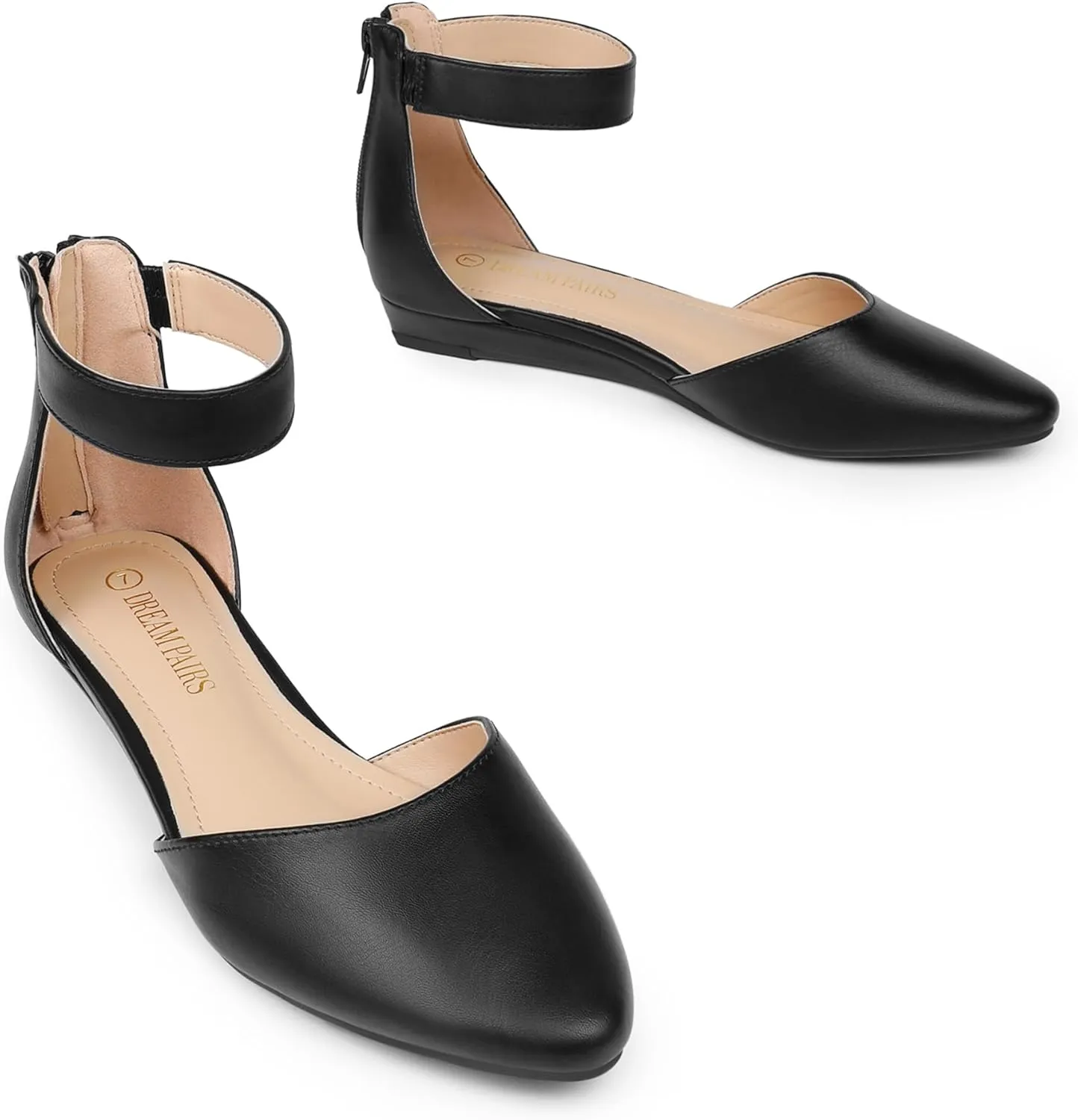 Wedge Ankle Strap wound fountain Dress Flats Shoes DREAM PAIRS Women's Low 