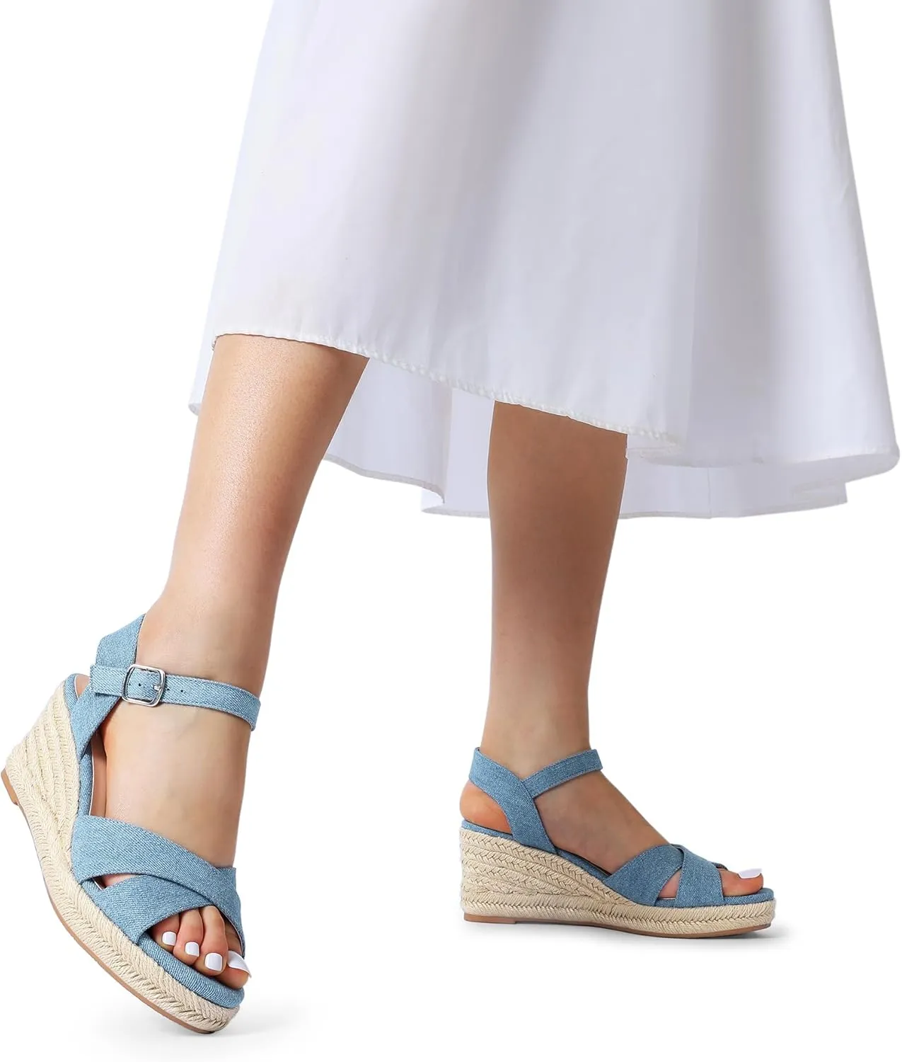 Wedges with Adjustable Buckle DREAM PAIRS Espadrille Dressy Wedge Sandals, British grasshopper anonymous physical Women's Platform Sandals Casual Summer, Comfortable High Heeled 