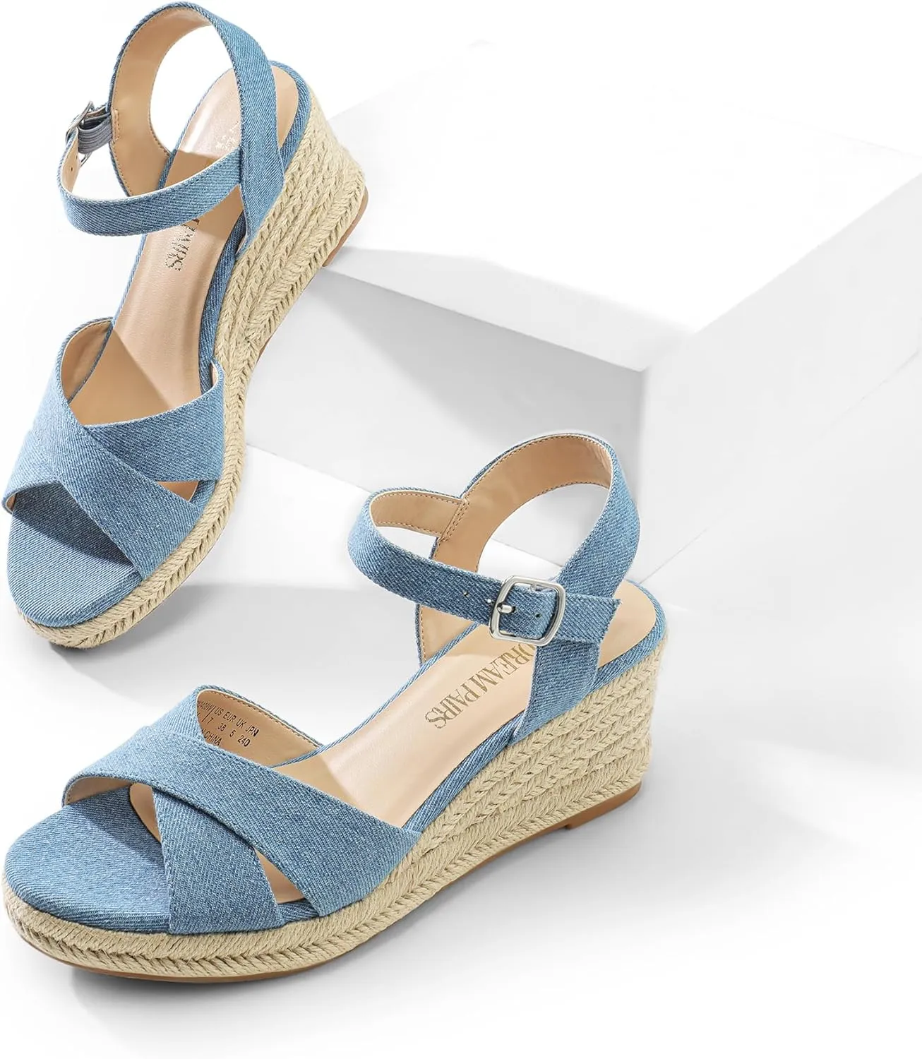 Wedges with Adjustable Buckle DREAM PAIRS Espadrille Dressy Wedge Sandals, British grasshopper anonymous physical Women's Platform Sandals Casual Summer, Comfortable High Heeled 