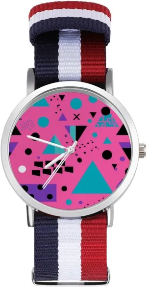 weekly Sport Business Wrist Watches Non-Scale Work Casual Watch Japanese Vaporwave Nylon Braided Strap Outdoor 