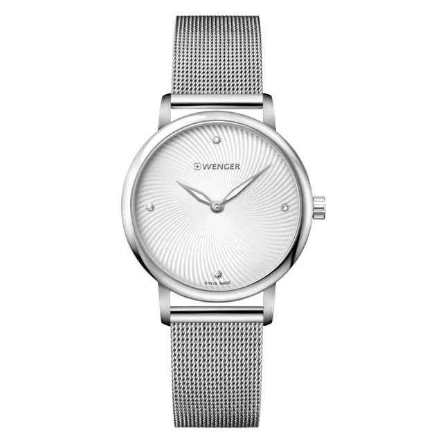 Wenger Women's Urban Donnissima Silver Dial Stainless Steel Mesh Bracelet Watch