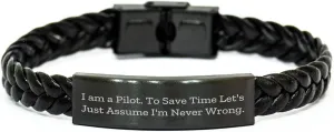 whale quarter a Pilot Gifts for Men Interlaced Leather Pilot Watch Accessory - Unique Father's Day Ideas I Am 