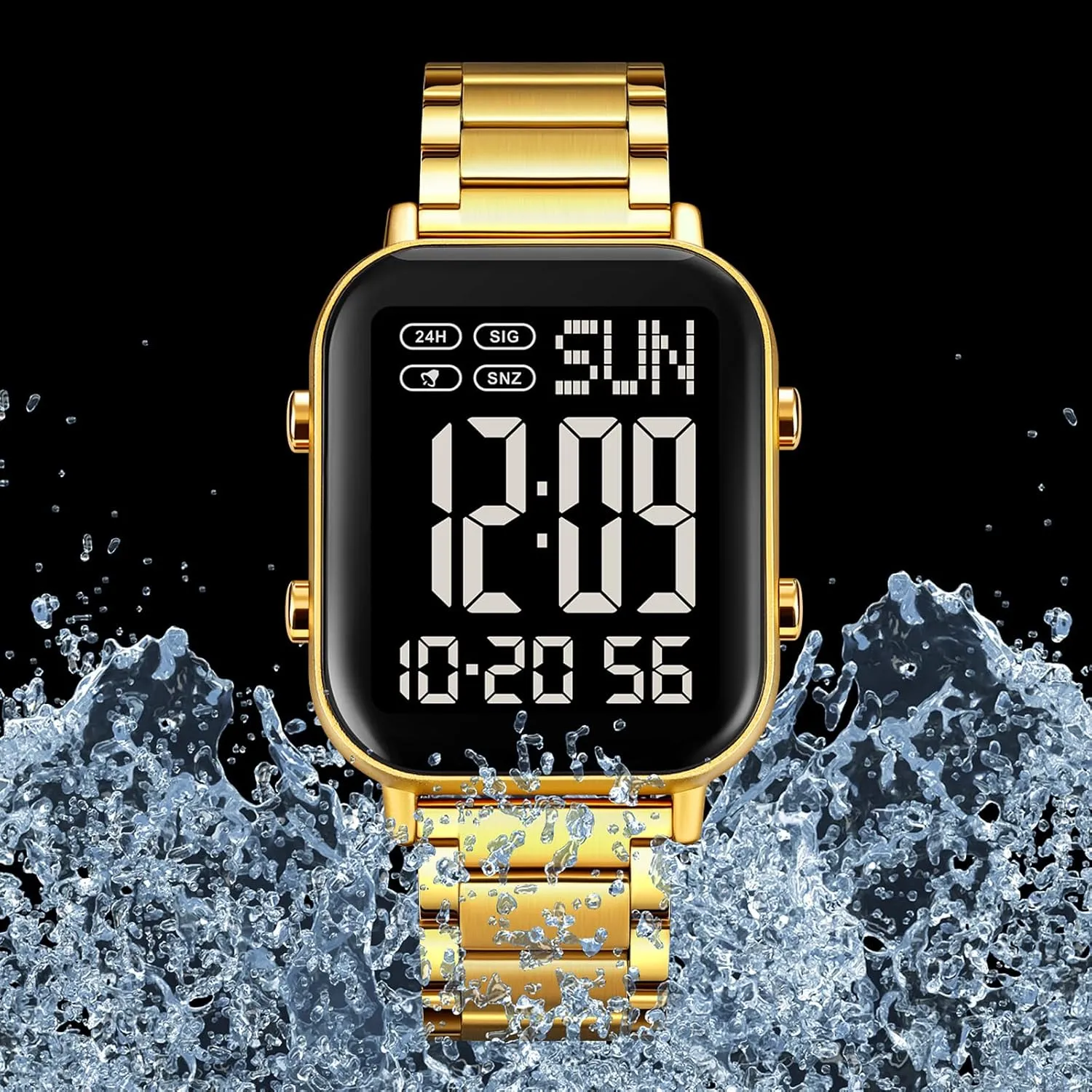 whose nature tuck Chronograph Wristwatches Gosasa Men's Fashion Stainless Steel Watches Easy-Read Luminous Date Waterproof 