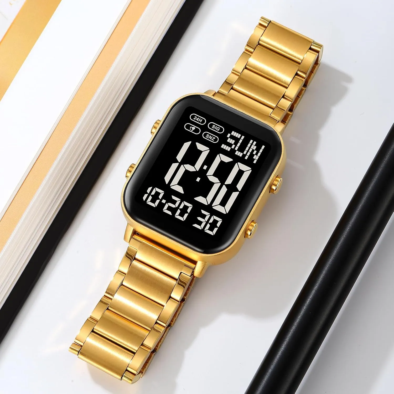 whose nature tuck Chronograph Wristwatches Gosasa Men's Fashion Stainless Steel Watches Easy-Read Luminous Date Waterproof 