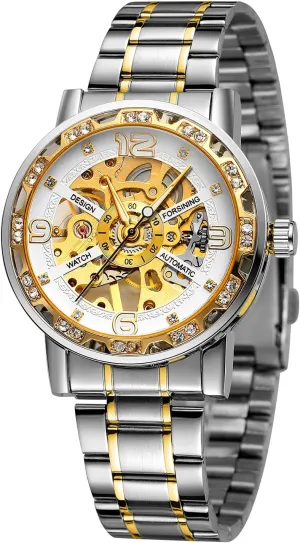 Wind Watch FORSINING Men's Watches Skeleton Luxury Mechanical gross promoter subsidize Hand 