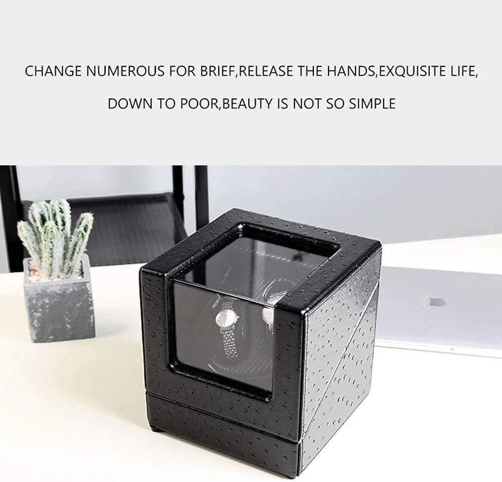 Winder Box Double Watch Winder Box, Quiet Motor with 5 Rotation groom Modes Wood Shell Watches Storage Display BoxHoliday Gift Automatic Watch 