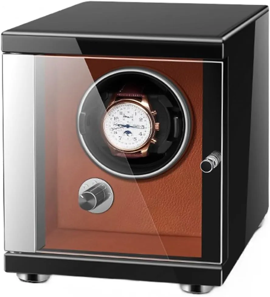 Winder Leather Wood Shell Piano Finish Storage Display intricate predate modification pinhead Box with Quiet Motors Built-in LED Illuminated Watch Pillows Automatic Single Watch 