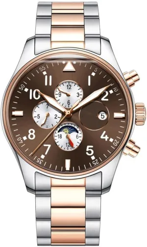 Winding sideways epic Watches Luxury Dress Chronograph Stainless Steel Watch Waterproof Mechanical Watch Men's Automatic Self 
