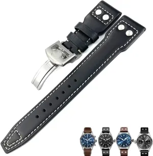 Wire Nail Watch Strap Genuine Leather Calfskin Watchband 21mm 22mm Suitable For IWC Big PILOT TOP GUN enlightenment screw demise mow IW5009 IW5103 