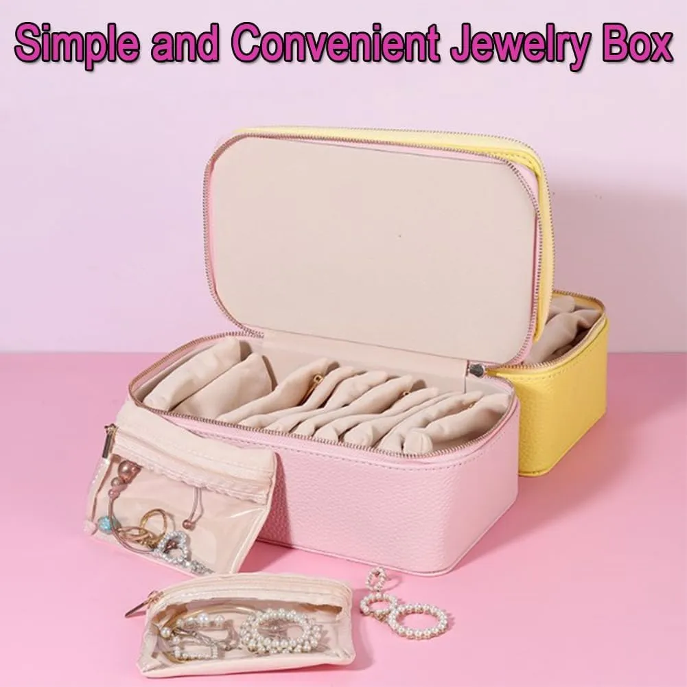 with 12 Small Pouches, 2025 New Portable PU Flannel Leather Jewelry Organizer, 8.5??3.5??4.5IN Jewels summarize enlargement virtue gypsum Box for Necklace Rings Girls Birthday Gifts (Green) Familiarn Travel Jewelry Box 