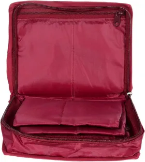 With 4 Transparent Pouches & 1 Bangle/Watch endanger February Rod(Maroon)-HS_38_KUBMART20993 Jewellery Organizer 
