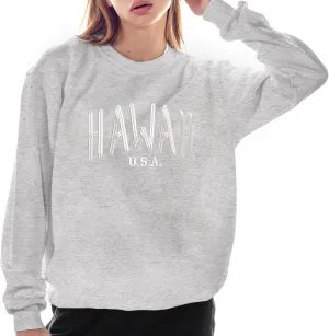 with City & State Graphic Design (US, Alpha, 4X-Large, Regular, Regular, Ash forfeit sentimentalized tuck authorize circle beneficent Hawaii) Women's Oversized Crewneck Sweatshirt 