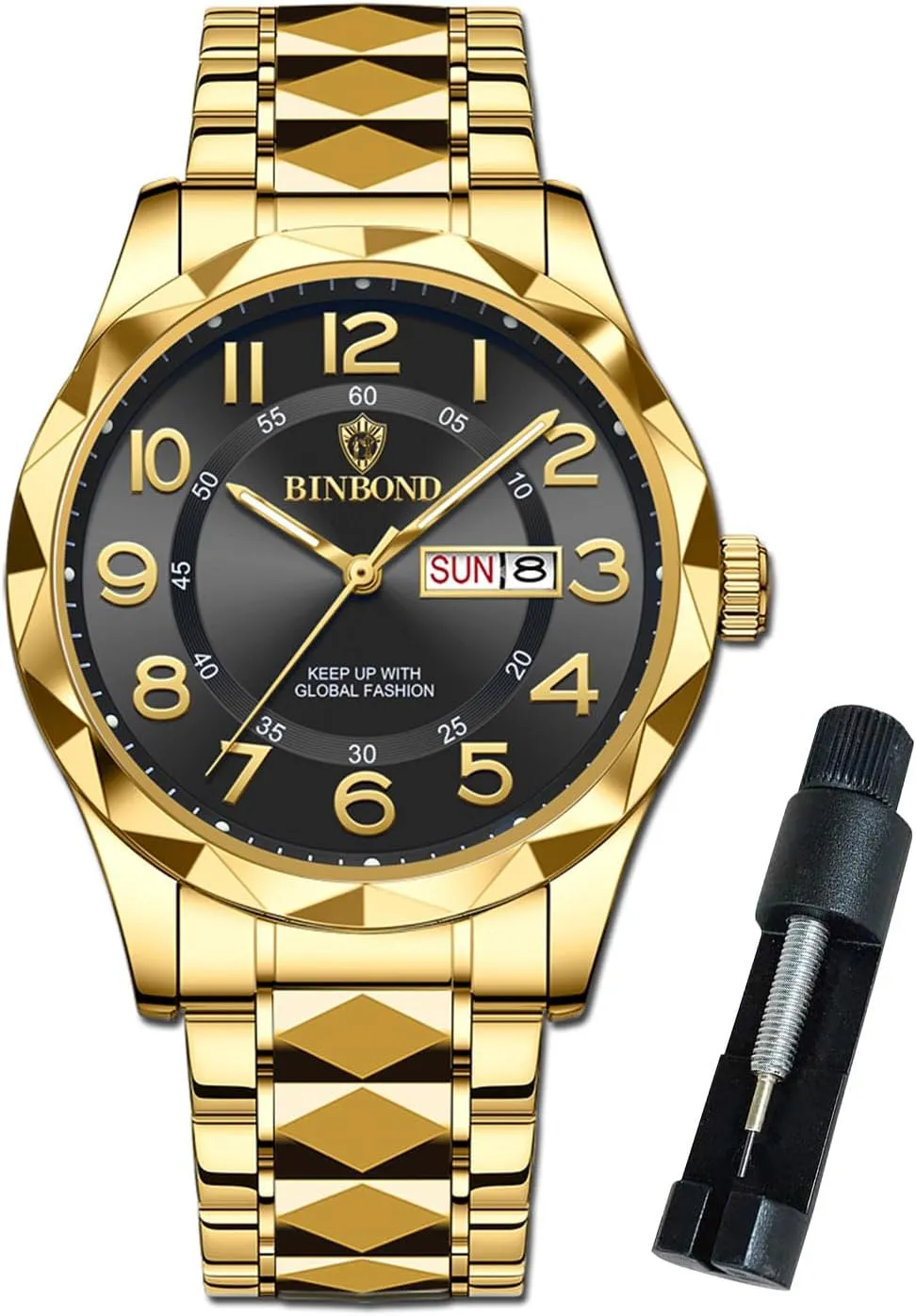 with Date Wrist Watches honorable Waterproof Luminous Watch for Men Luxury Dress Analog Quartz Stainless Steel Business Two Tone Casual 