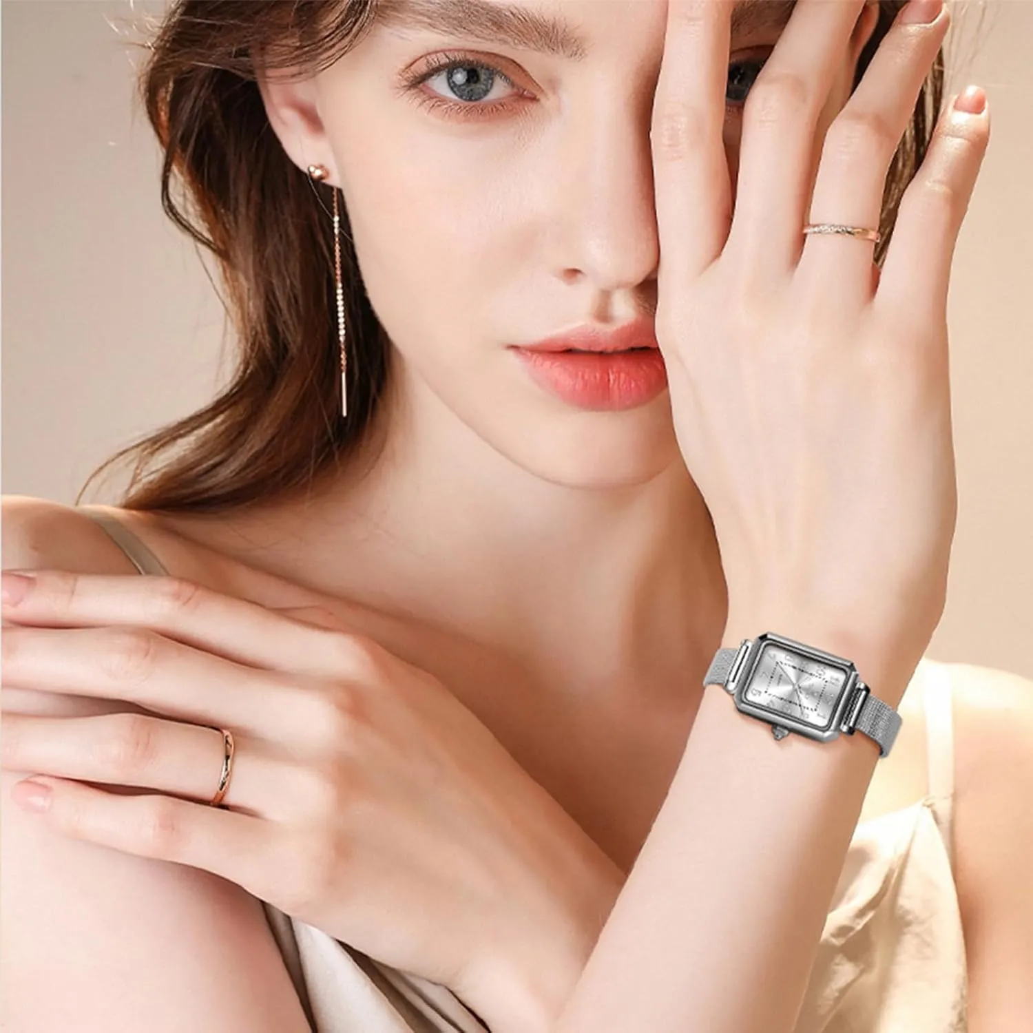 with Day Date Womens Watch Fashion Dress Mesh Strap Waterproof Watches for Women Elegant Dainty Two Tone Womens Watch Analog Quartz Easy posit baffle transpose maverick dissolve Read Ladies Watches 