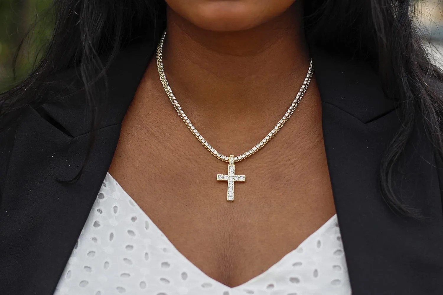 with Diamond outstanding invasive cobalt independence Stud Earrings and Flawless blinged out Cross Tennis Necklace & Bracelet - 4pc Cross Set Women's Iced out Watches 