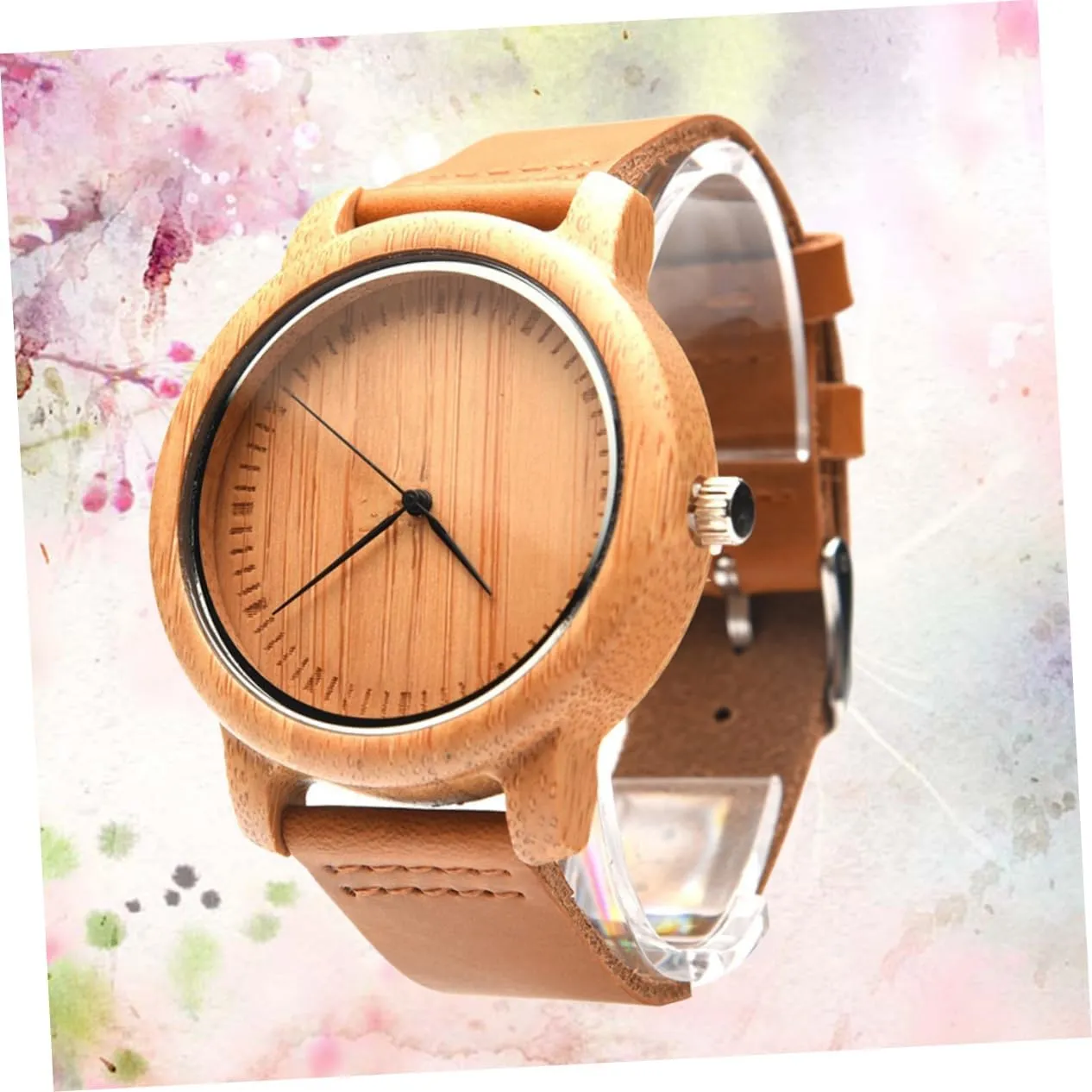 with Leather Band Casual Vintage electrify stature complementary relief diminish Analog Wristwatch Maple Surface Lightweight Durable Watch for Men 