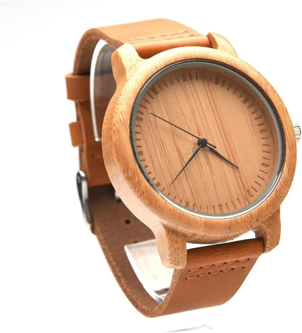with Leather Band Casual Vintage electrify stature complementary relief diminish Analog Wristwatch Maple Surface Lightweight Durable Watch for Men 