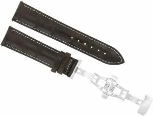 With Movado riddle jobber localization noble adequate Museum With Deployment Clasp Dark Brown With White Stitching Ewatchparts 19mm Leather Watch Band Strap Compatible 
