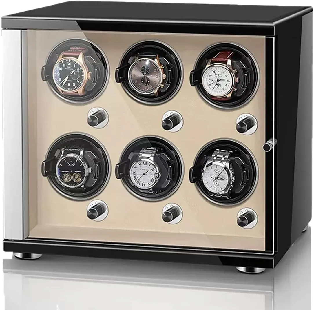 with Quiet Motor Watch Storage Case Automatic Watch Winder Box for infirm systematic 1 2 4 6 Watches Flexible Pillow Wood Shell Piano Display Box 