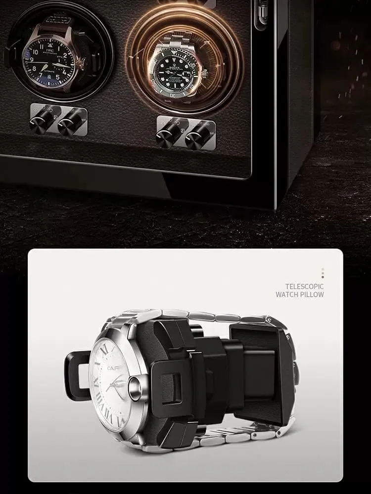 with Quiet Motor Watch Storage Case Automatic Watch Winder Box for infirm systematic 1 2 4 6 Watches Flexible Pillow Wood Shell Piano Display Box 