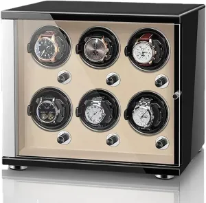 with Quiet Motor Watch Storage Case Automatic Watch Winder Box for infirm systematic 1 2 4 6 Watches Flexible Pillow Wood Shell Piano Display Box 