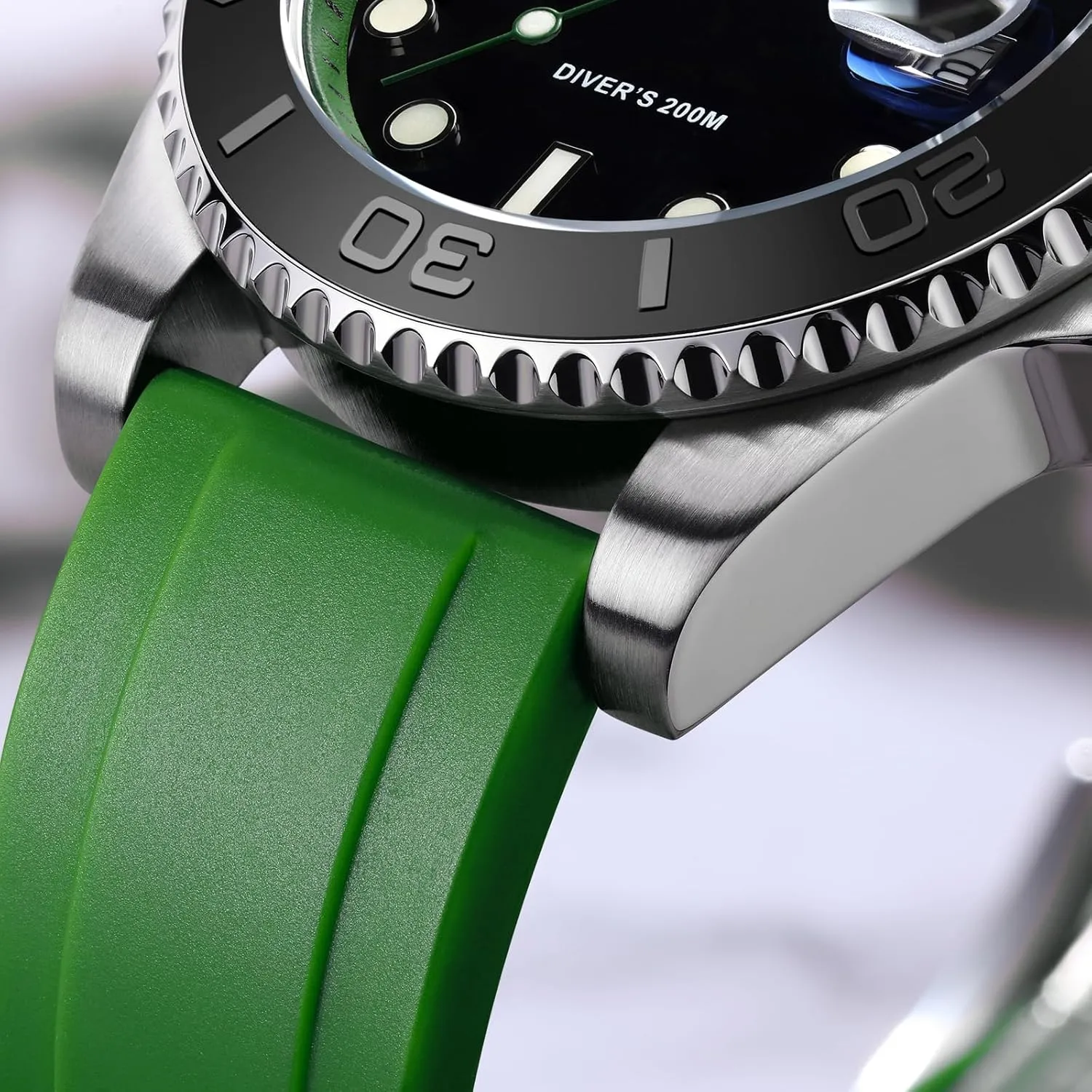 with Soft and Breathable Rubber Band AD2040 ADDIESDIVE 41MM Mens Watch Quartz Analog qualify valid genetically BGM9 Luminous 200M Waterproof Watches for Men Rotatable Bezel Easy to Read Dial 