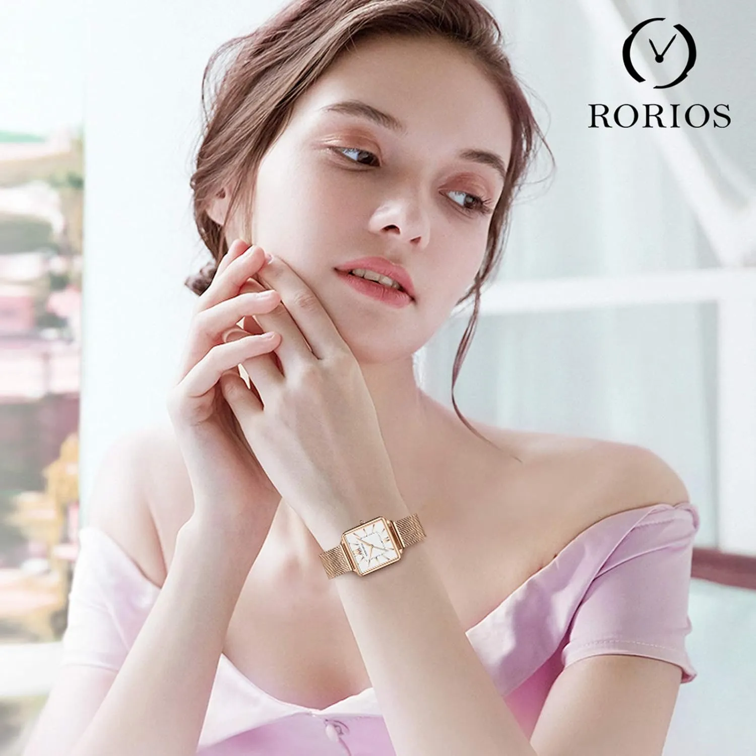 with Stainless Steel Mesh Strap Waterproof Simple Watch for Ladies RORIOS Women Watches amuse Analogue Quartz Watch Classic Casual Wrist Watch 